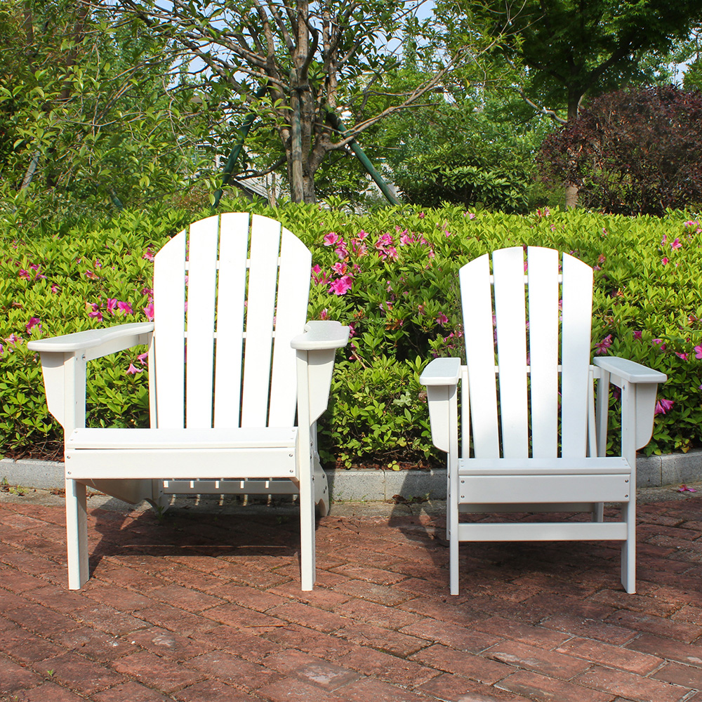 ADM003 White Orange Adirondack Beach Chair - Outdoor Furniture HDPE Chair