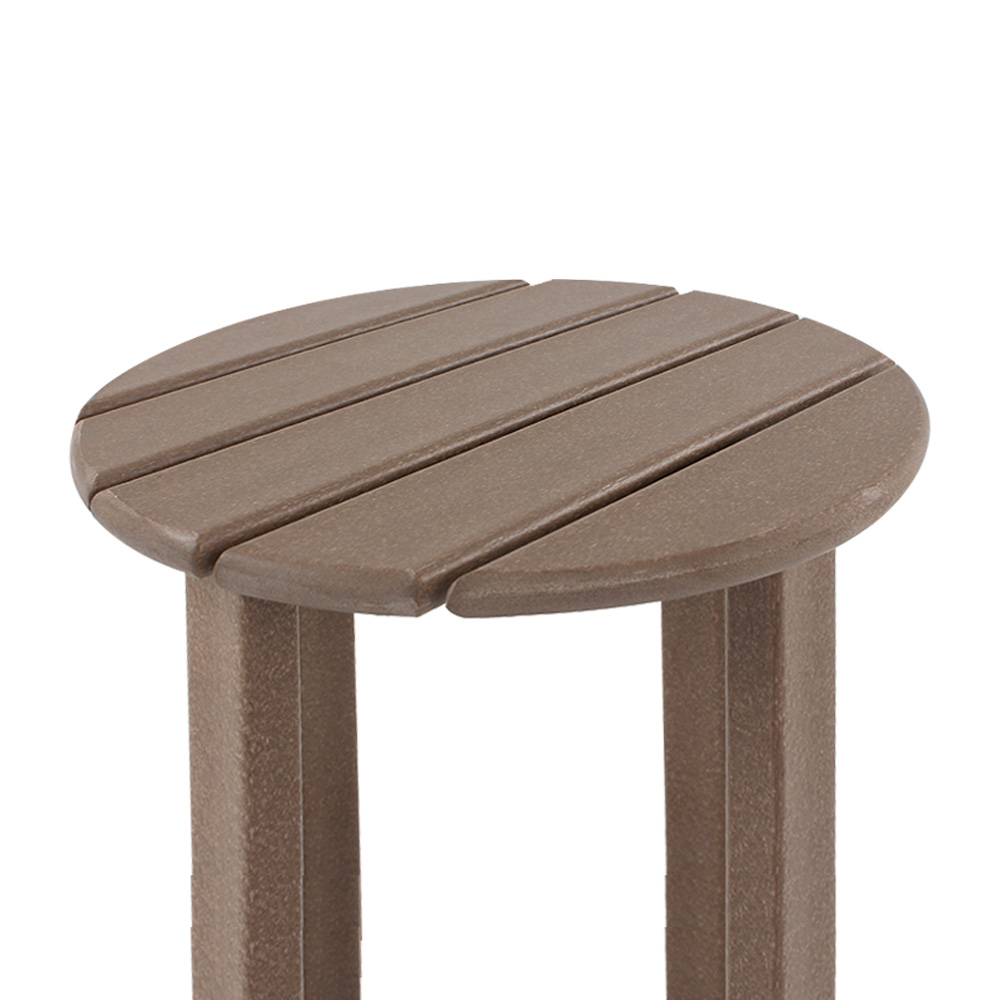 TTM009 Brown Round Outdoor Patio Weather HDPE Side Table