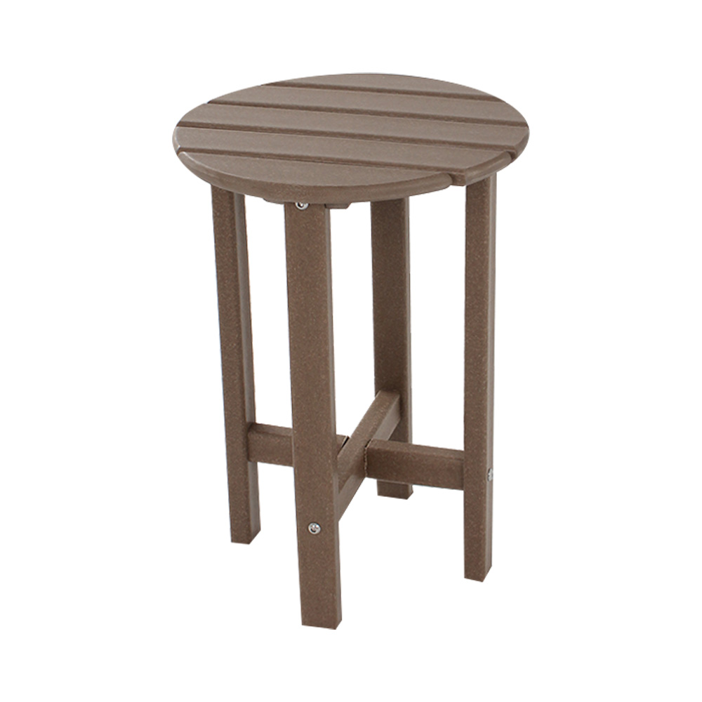 TTM009 Brown Round Outdoor Patio Weather HDPE Side Table