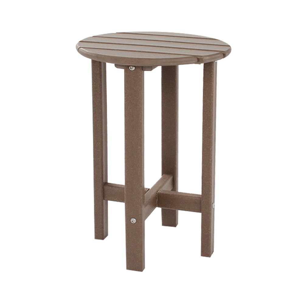 TTM009 Brown Round Outdoor Patio Weather HDPE Side Table