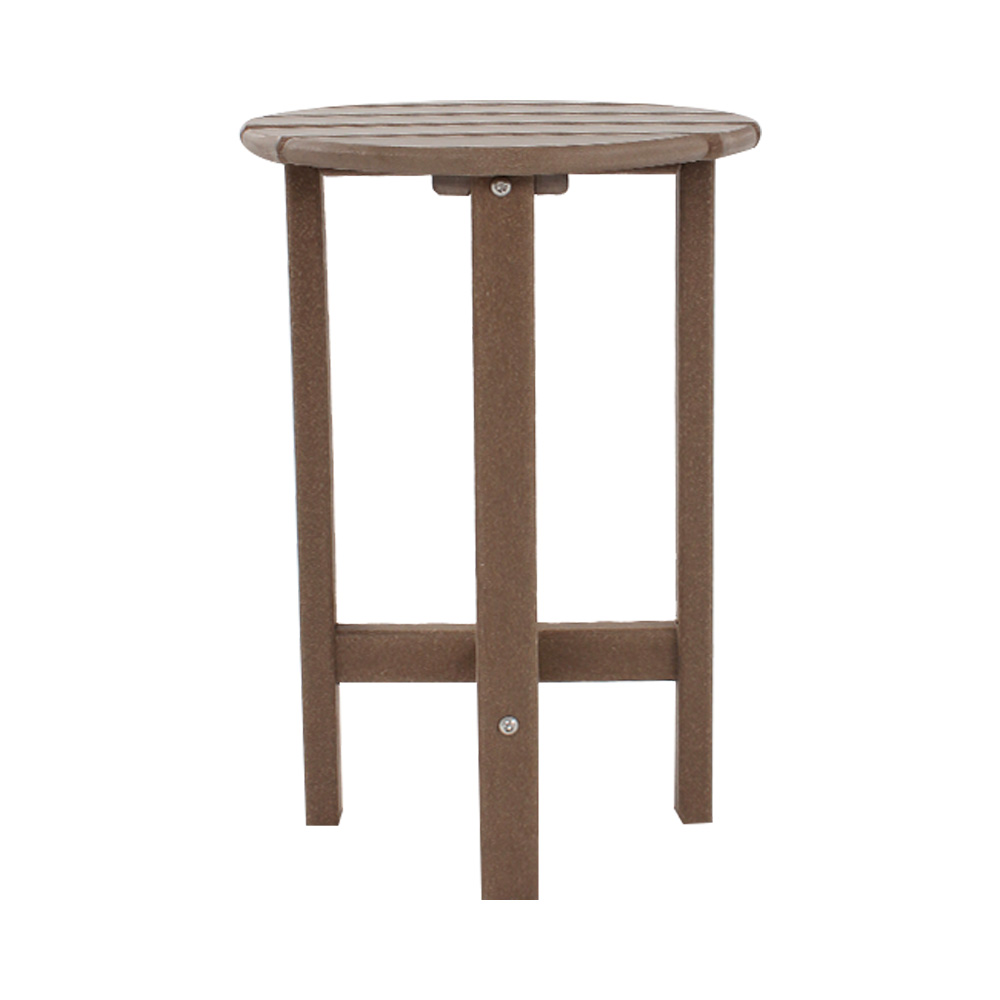 TTM009 Brown Round Outdoor Patio Weather HDPE Side Table