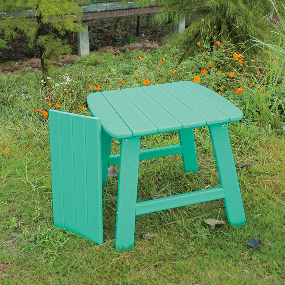 TTM001 HDPE 2-Ply Shelf Pull-Out Patio Outdoor Adirondack Rocking Chair With Set Side Table