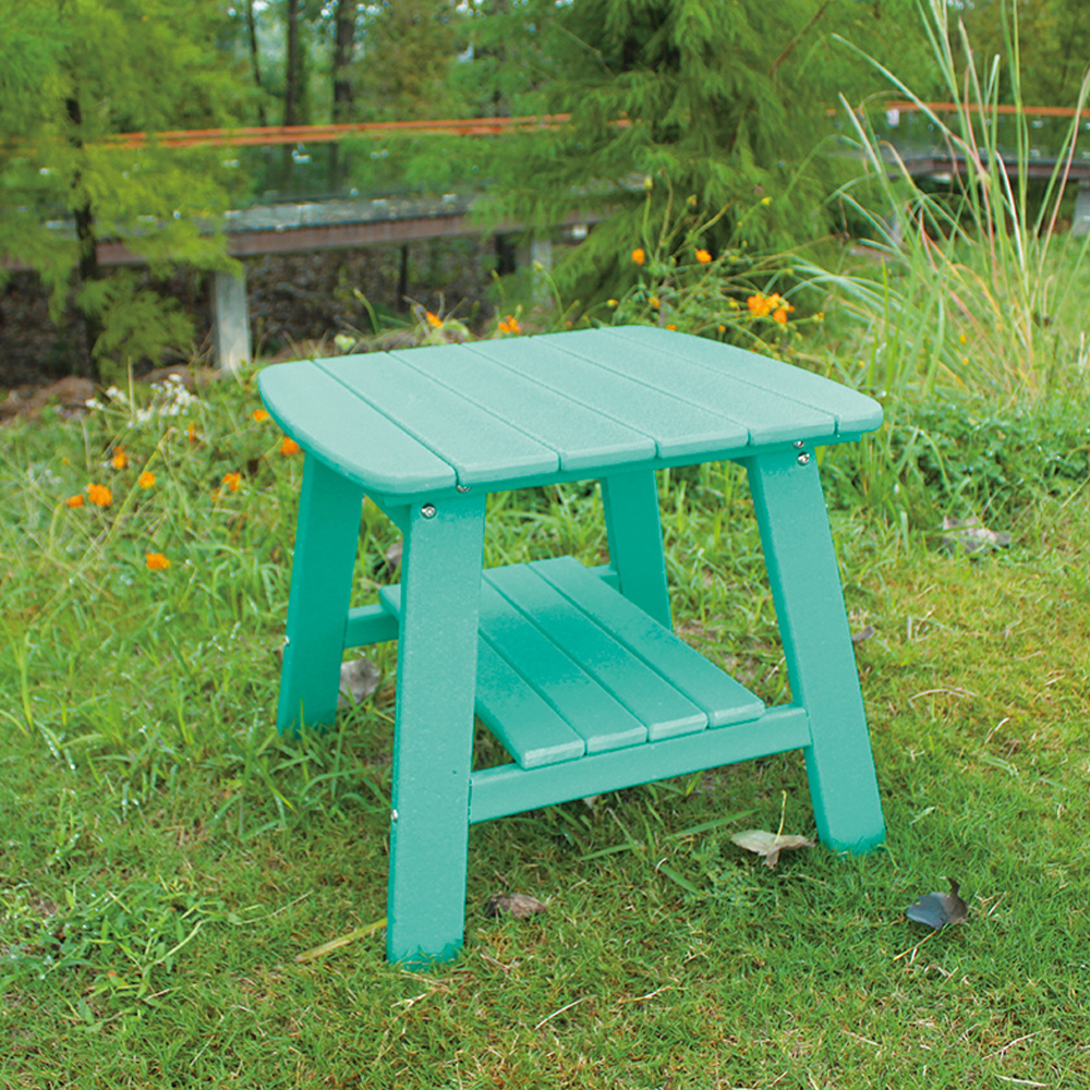 TTM001 HDPE 2-Ply Shelf Pull-Out Patio Outdoor Adirondack Rocking Chair With Set Side Table