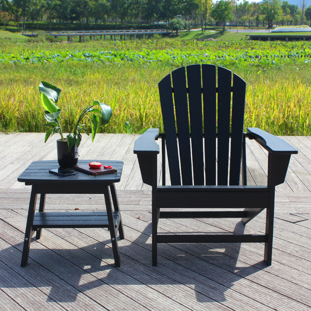 ADS201 One Chair, One Side Table, HDPE Adirondack Table Chairs